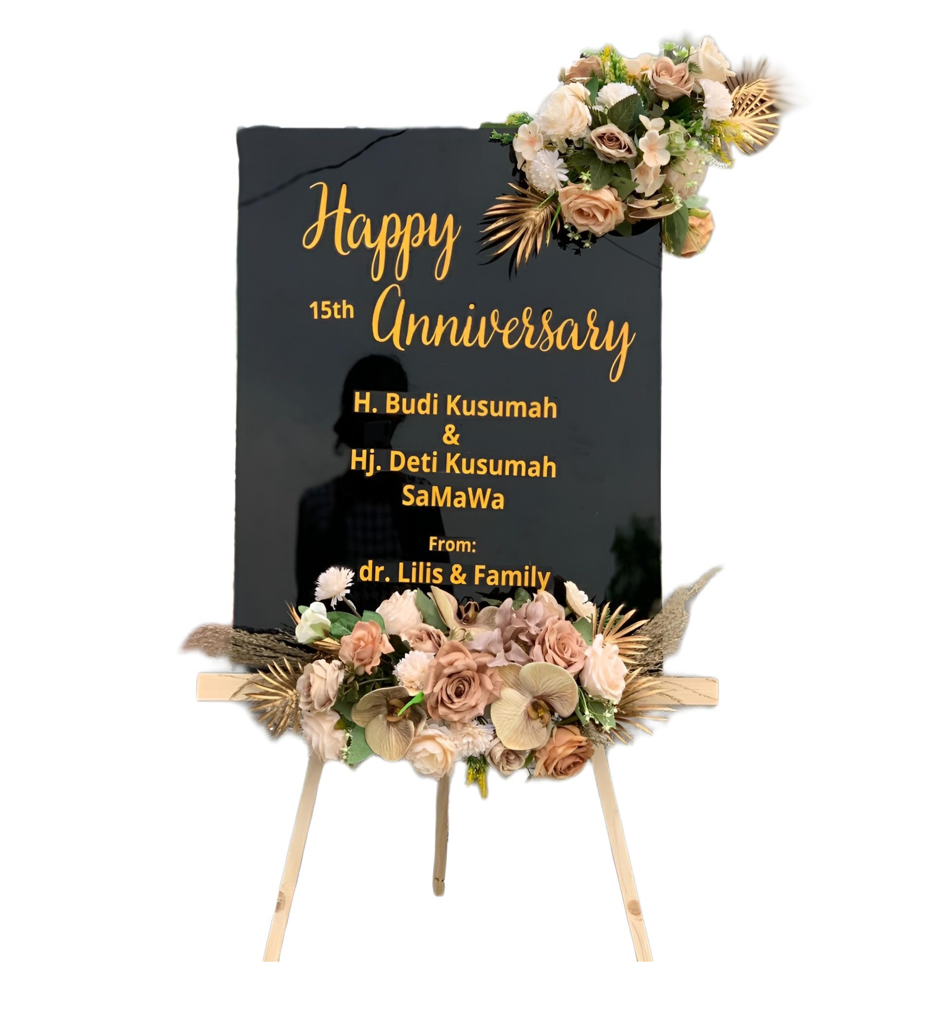 Papan Bunga Akrilik Tengah