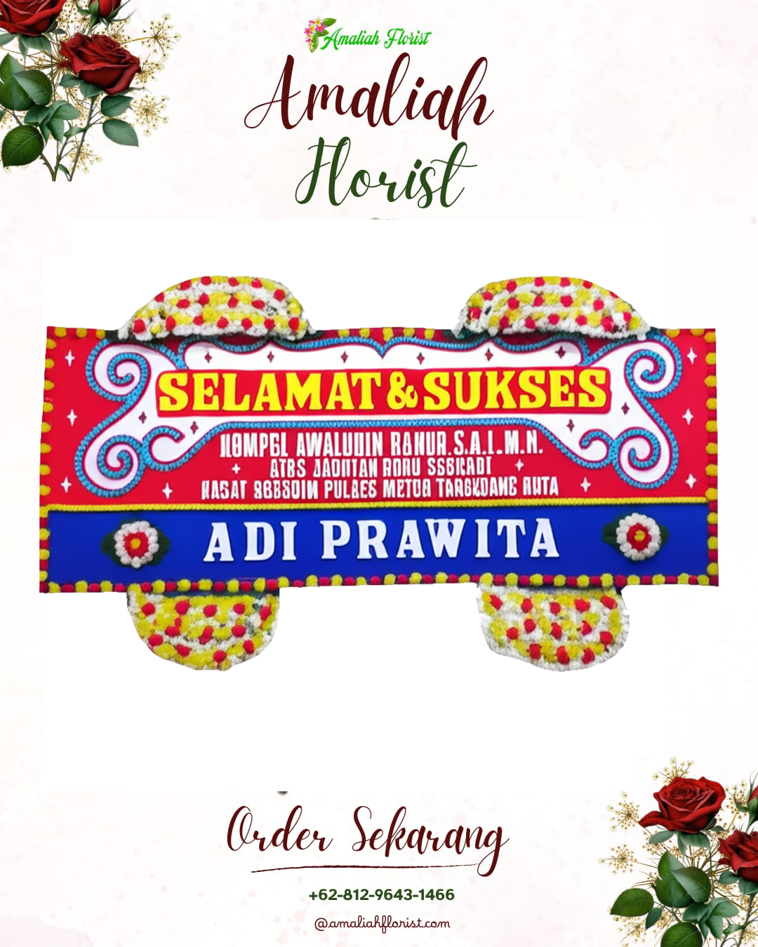 Papan Bunga Ucapan Selamat Tengah