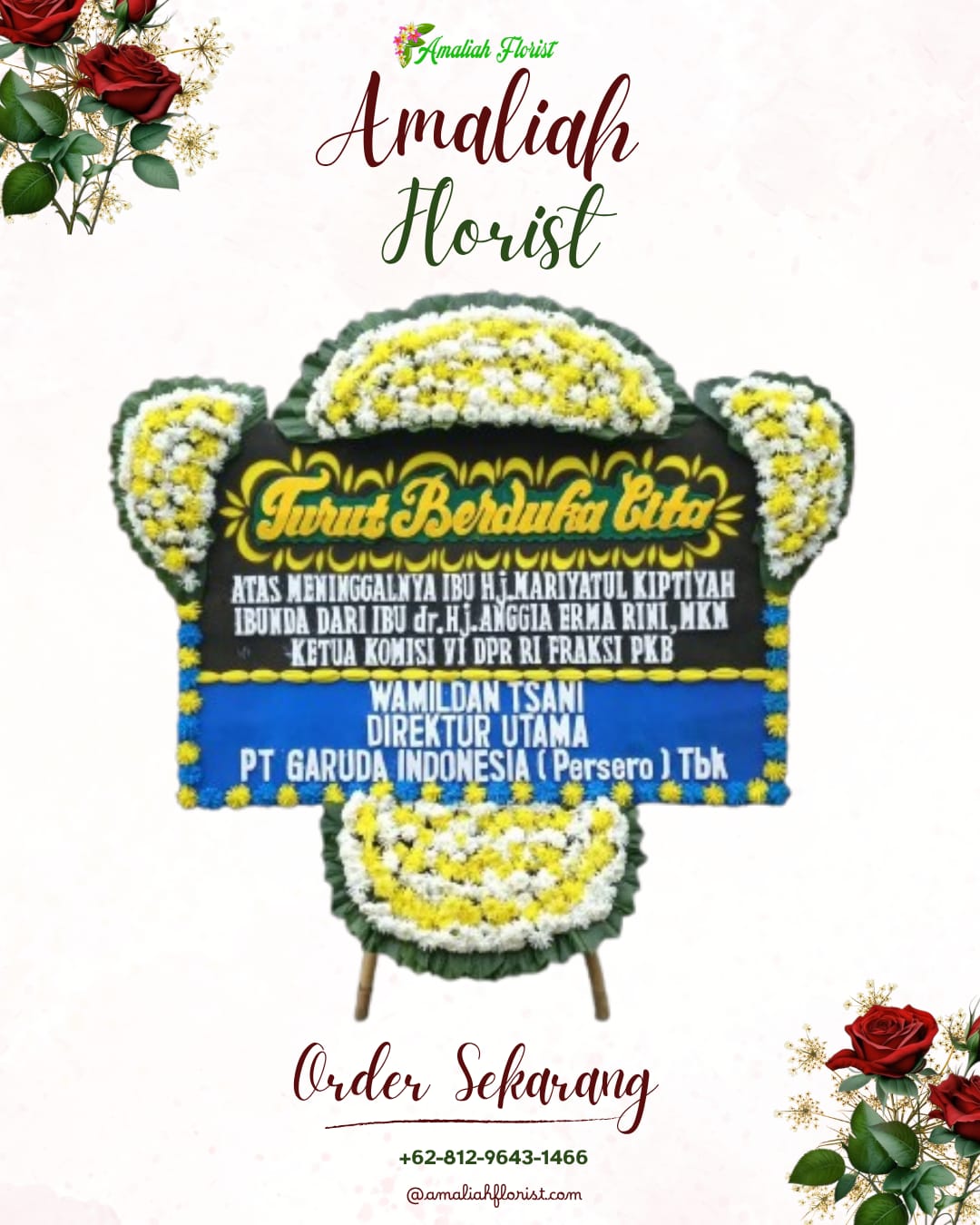 Papan Bunga Duka Tengah